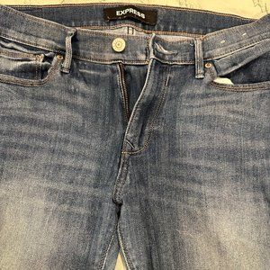 Express Mid Rise Legging Stretch Medium Wash Jeans